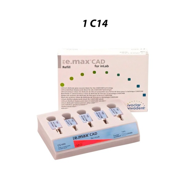 IPS e.max CAD CEREC/inLab Imp. MO - блоки из стеклокерамики, цвет 1 C14, 5 шт - фото 0