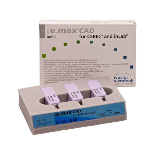 IPS e.max CAD CEREC/inLab HT - блоки из стеклокерамики, цвет A2 B40, 3 шт - фото 1