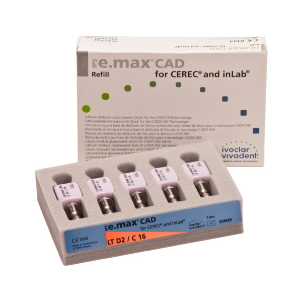 IPS e.max CAD CEREC/inLab LT - блоки из стеклокерамики, цвет D2 C16, 5 шт - фото 1