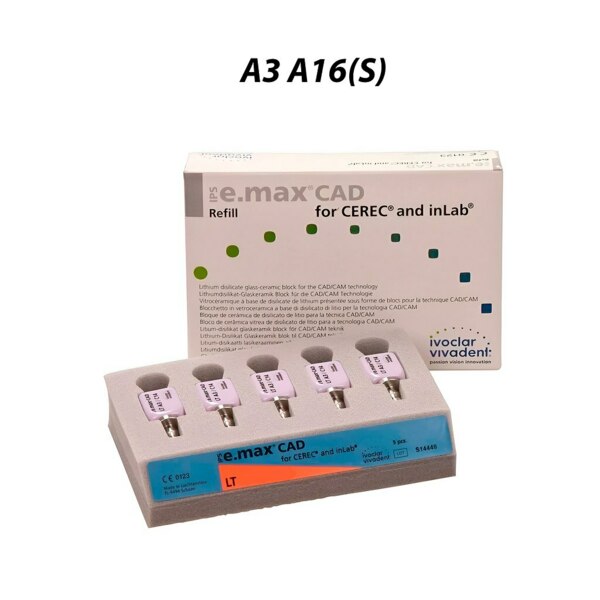 IPS e.max CAD CEREC/inLab LT - блоки из стеклокерамики, цвет A3 A16 (S), 5 шт - фото 0