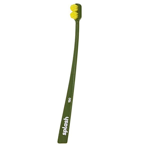 Зубная щетка Splash Brush Double 120, очень мягкая, хаки, 1 шт - фото 0