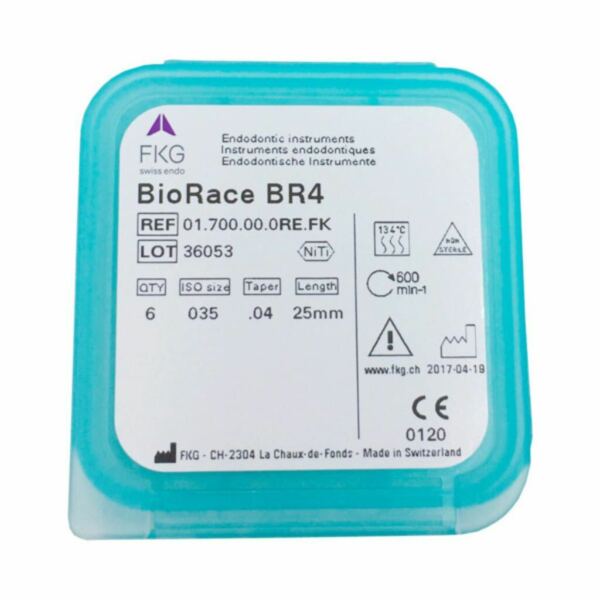 Файлы машинные FKG Bio RaCe, для апикального препарирования, 25 мм, №35/.04 (BR4), никель-титан, 6 шт - фото 1
