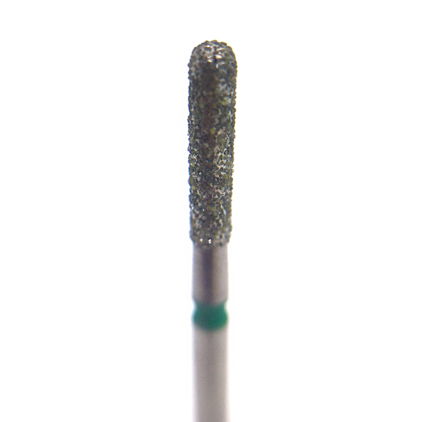 Бор алмазный 881G, цилиндр закругленный, D=1.6 мм, L=8.0 мм, FG, зеленый - фото 0