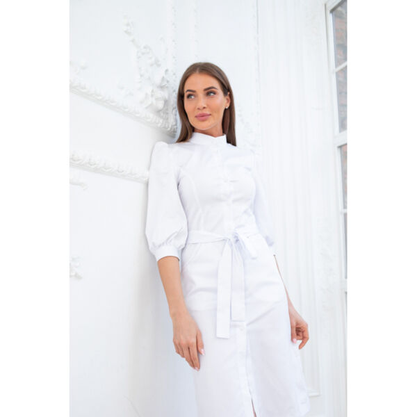 Платье Dr. Nice на пуговицах, белый, 42 - фото 5