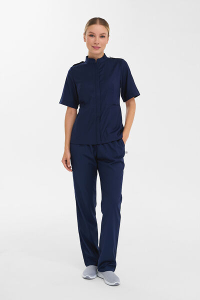 Рубашка женская на молнии Тезис TZ400, темно-синий, 52 - фото 2