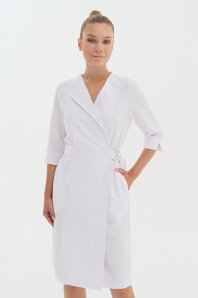 Халат-платье Тезис TZ150, белый, 42 - фото 4