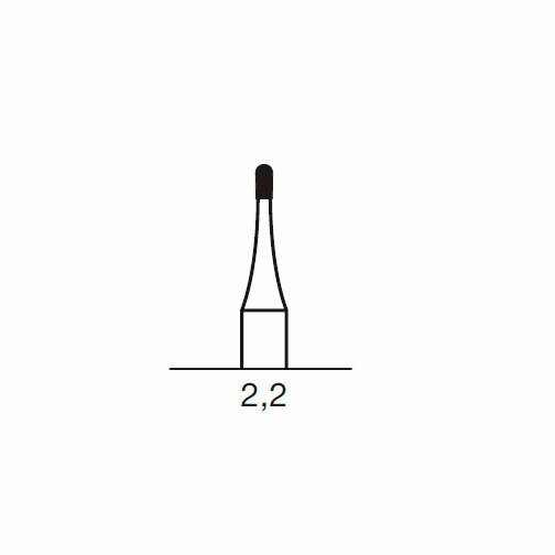 Бор твердосплавный CB 17, груша с зубцами, D=1.0 мм, L=2.6 мм, 6 лезвий, FG, черный - фото 1