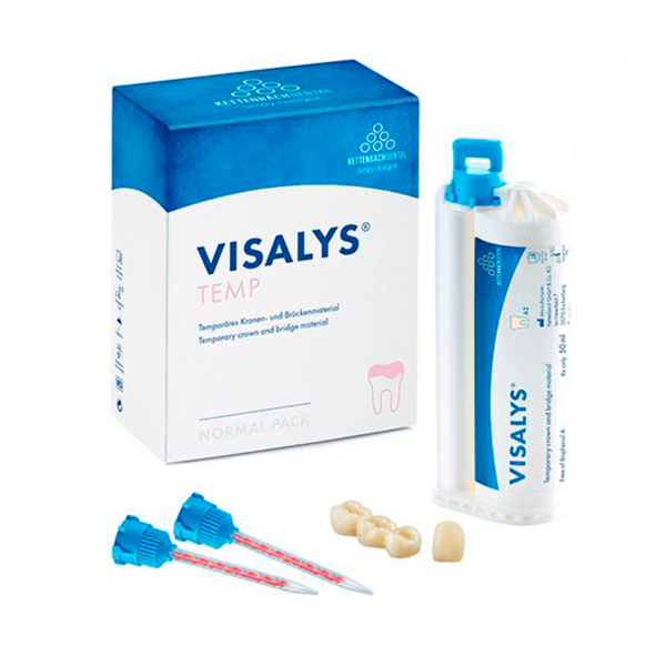 Visalys Temp Normal pack - материал для изготовления временных коронок и мостов, цвет A3, картридж 50 мл + 15 смесительных канюль
