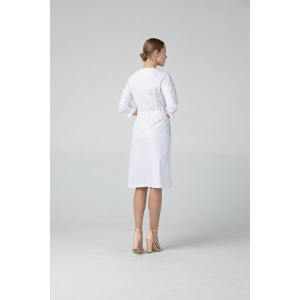 Платье Dr. Nice с серым поясом, белый, 52 - фото 4