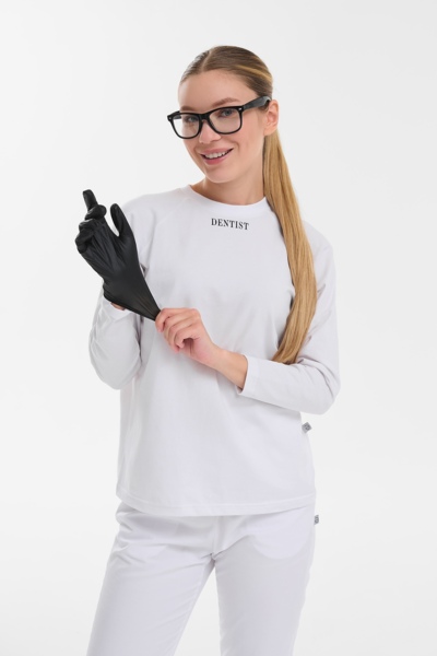 Лонгслив женский Тезис TZ112, принт "DENTIST", белый, 48 - фото 1