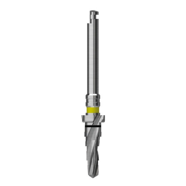 Сверло коническое OSSTEM TS Taper, для набора 122 Taper Kit, D=3.5 мм, L=8.5 мм, TL=33.0 мм, Y-Dim=0.7 мм, цвет желтый - фото 0