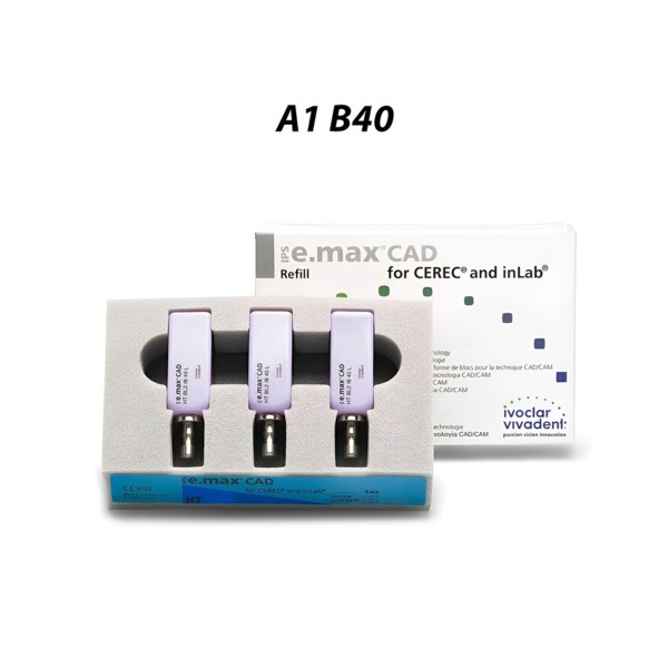IPS e.max CAD CEREC/inLab HT - блоки из стеклокерамики, цвет A1 B40, 3 шт - фото 0