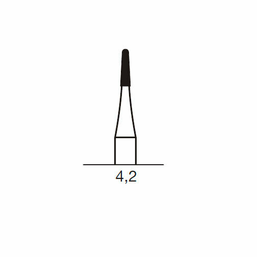 Бор твердосплавный CB 23 R, конус закругленный, D=1.2 мм, L=4.2 мм, RA, синий - фото 1