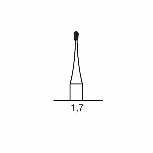 Бор твердосплавный CB 7, груша, D=1.0 мм, L=1.7 мм, FG, синий - фото 1