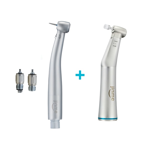 Набор наконечников Jinme, J5 турбинный + CA угловой 1:1, с фиброоптикой  - фото 0