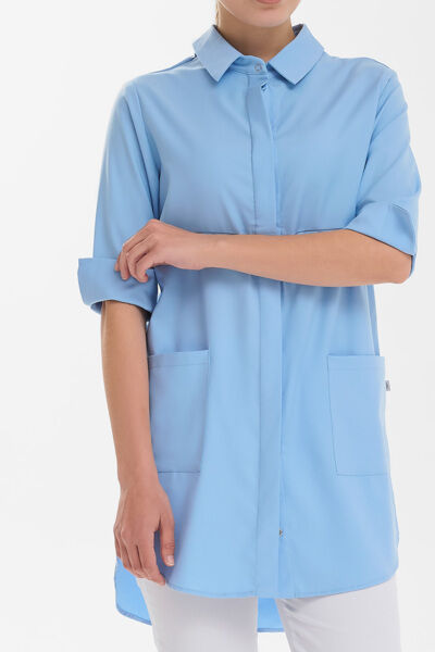 Рубашка женская на кнопках Тезис TZ450, голубой, 52 - фото 1