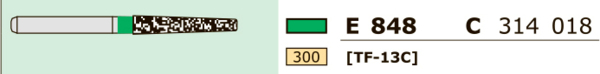 Бор алмазный Ecoline E 848, цилиндр конусный, D=1.8 мм, FG, зеленый, 1 шт - фото 2