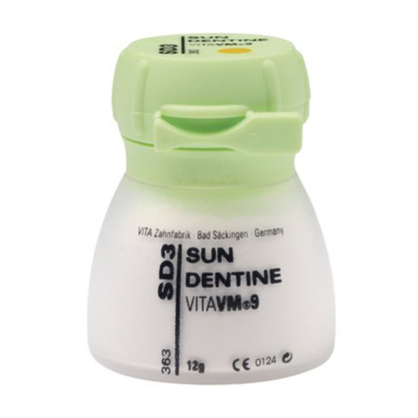 VITA VM 9 SUN DENTINE - мелкодисперсная керамика из полевого шпата для облицовки диоксида циркония и VITABLOCS (цвет на выбор), 12 г - фото 0