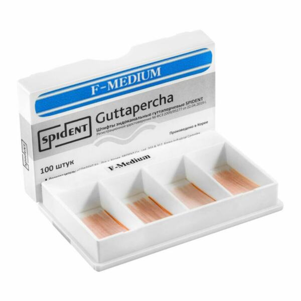 Штифты гуттаперчивые Spident, для пломбирования корневых каналов, без маркировки длины, №FM, 100 шт - фото 0