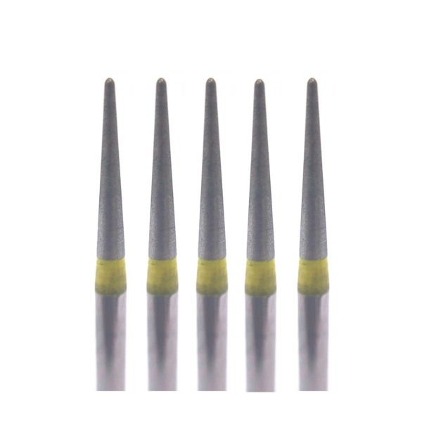 Бор алмазный Ecoline E 858 EF, заостренный, D=1.4 мм, FG, желтый, 5 шт - фото 0