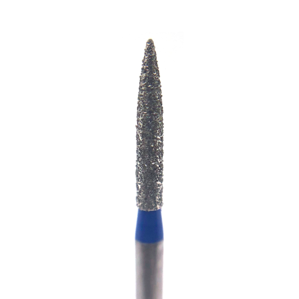 Бор алмазный Ecoline E 862 M, пламевидный, турбинный наконечник, D=1.2 мм, синий, 1 шт - фото 0