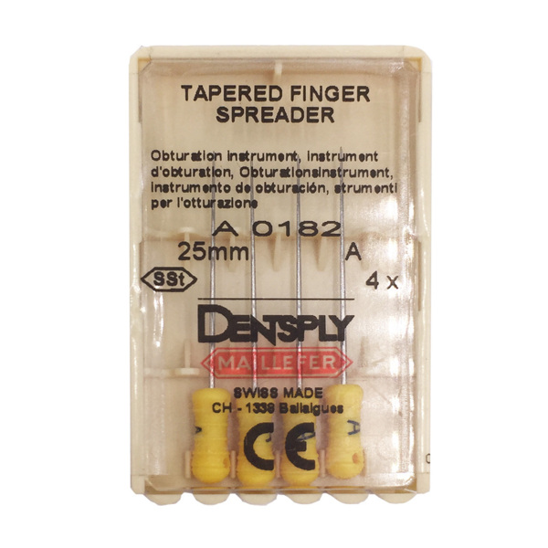 FINGER SPREADER – уплотнители гуттаперчи ручные с заостренным концом, №10, 25 мм, 4 шт - фото 0