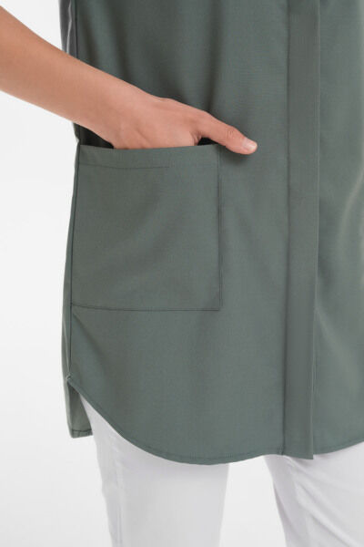 Рубашка женская на кнопках Тезис TZ450, оливковый, 52 - фото 2