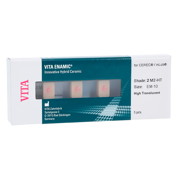 VITA ENAMIC for inLab - блоки из гибридной керамики, высокая прозрачность, цвет 2M2-HT, размер EM10, 5 шт - фото 0