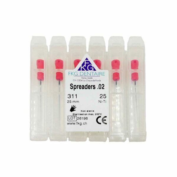 Спредер ручной FKG, для латеральной конденсации, 25 мм, №25/.02, никель-титан, 6 шт - фото 2