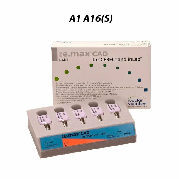 IPS e.max CAD CEREC/inLab LT - блоки из стеклокерамики, цвет A1 A16 (S), 5 шт - фото 0