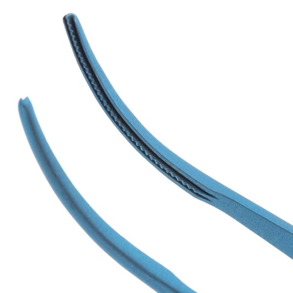 Пинцет атравматический Микрохирургические технологии, плавноизогнутый, для деликатного захвата, рифленые зубчики, L=180 мм, титан, 1 шт - фото 1