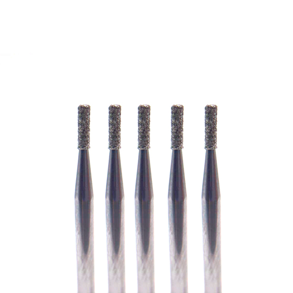 Бор алмазный 835, цилиндр, D=0.9 мм, L=3 мм, FG, зеленый, 5 шт - фото 0