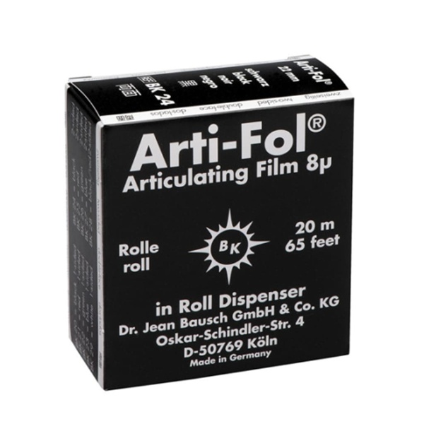 Фольга артикуляционная Bausch Arti-Fol, двухсторонняя, черная, 8 мкм, 20 мм х 22 м, 1шт - фото 0
