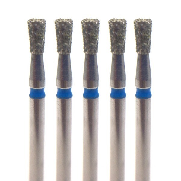 Бор алмазный 807, конус обратный, D=1.6 мм, L=4.0 мм, FG, синий, 5 шт - фото 0