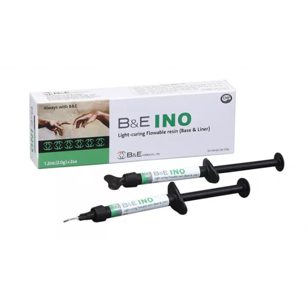 B&E INO – светоотверждаемый подкладочный материал на основе гидроокиси кальция, шприц 2 г х2 шт - фото 0