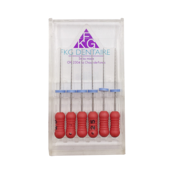 Файлы ручные FKG К-Files, для зондирования и прохождения каналов, стандартная ручка, 25 мм, №25/.02, сталь, 6 шт - фото 1