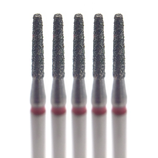 Бор алмазный 846F, конус усеченный, D=1.2 мм, L=6.0 мм, FG, красный, 5 шт - фото 0