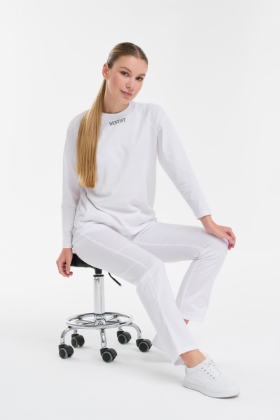 Лонгслив женский Тезис TZ112, принт "DENTIST", белый, 48 - фото 4