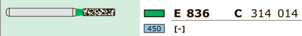 Бор алмазный Ecoline E 836, цилиндр, D=1.4 мм, FG, зеленый, 1 шт - фото 2