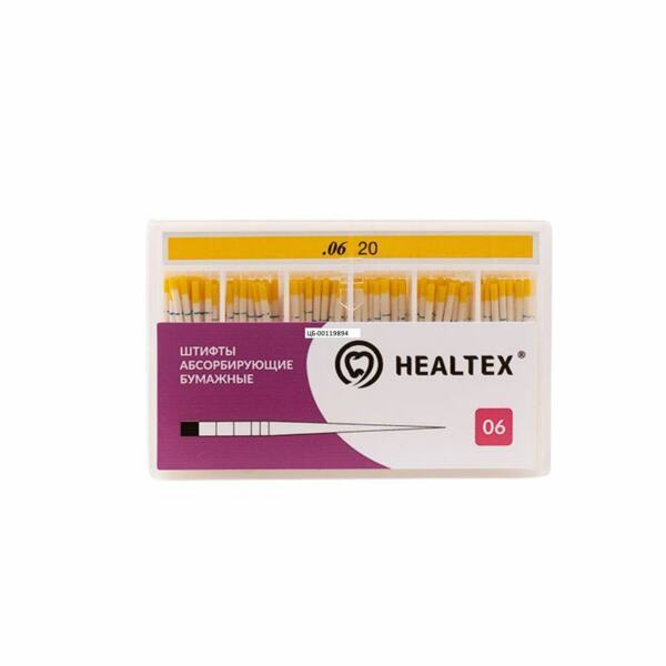 Штифты бумажные Healtex, абсорбирующие, с маркировкой длины, №20/.06, 100 шт - фото 0