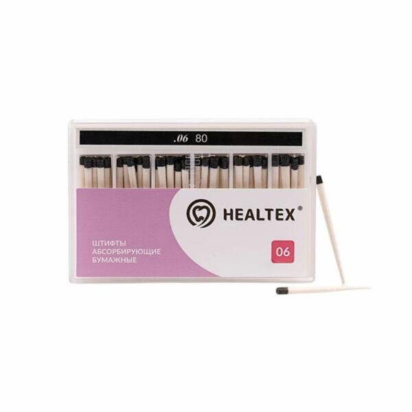Штифты бумажные Healtex, абсорбирующие, без маркировки длины, №80/.06, 100 шт - фото 0