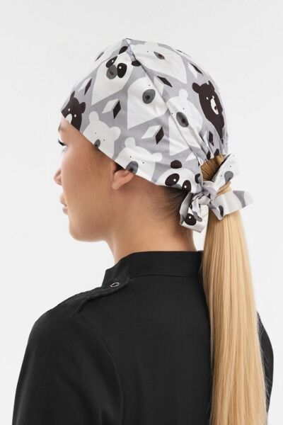 Шапочка медицинская Тезис TZ002, принт "Медведи", серый - фото 1