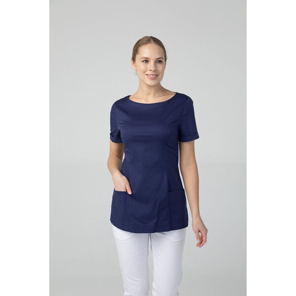 Туника женская Dr. Nice с молнией сзади, короткий рукав, синий, 50 - фото 4
