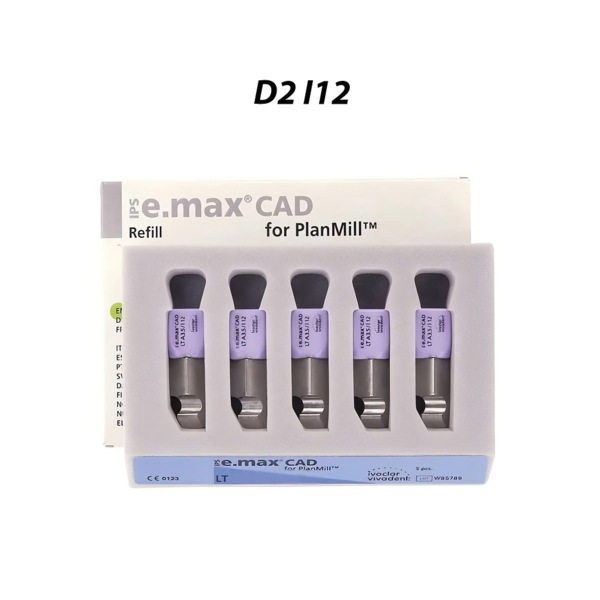 IPS e.max CAD PlanMill LT - блоки из дисиликата лития, цвет D2, I12, 5 шт - фото 0