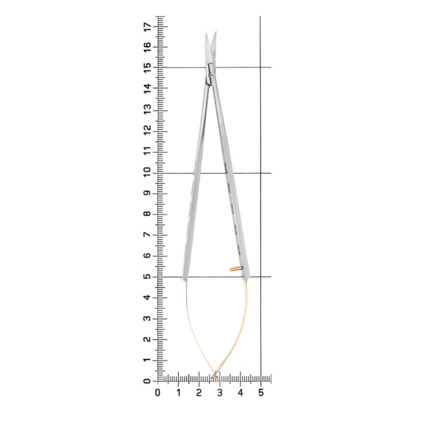 Ножницы микрохирургические Micro Schere TC, изогнутые, карбит вольфрамовые вставки, 17 см - фото 4