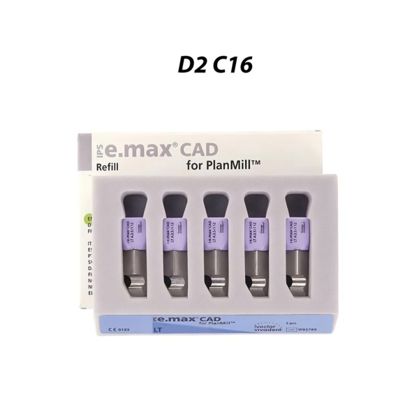 IPS e.max CAD PlanMill LT - блоки из дисиликата лития, цвет D2, C16, 5 шт - фото 0