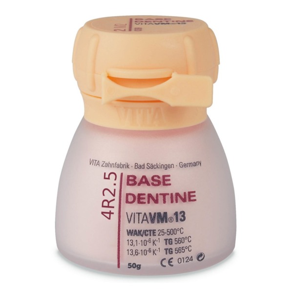 VITA VM 13 BASE DENTINE - порошок для облицовки металлических каркасов, цвет 4R2.5, 50 г - фото 0