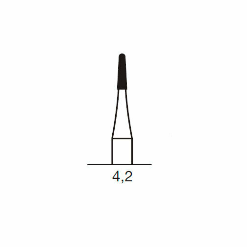 Бор твердосплавный CB 33 R, конус закругленный, с зубцами, D=1.2 мм, L=4.2 мм, FG, синий - фото 1