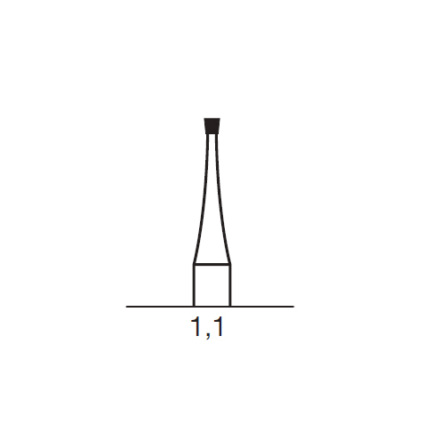 Бор твердосплавный CB 30, конус обратный, D=1.0 мм, L=1.1 мм, HP, синий - фото 1