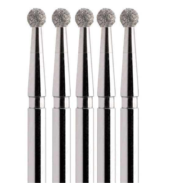 Бор алмазный 801, шаровидный, D=1.6 мм, FG, зеленый, 5 шт - фото 0